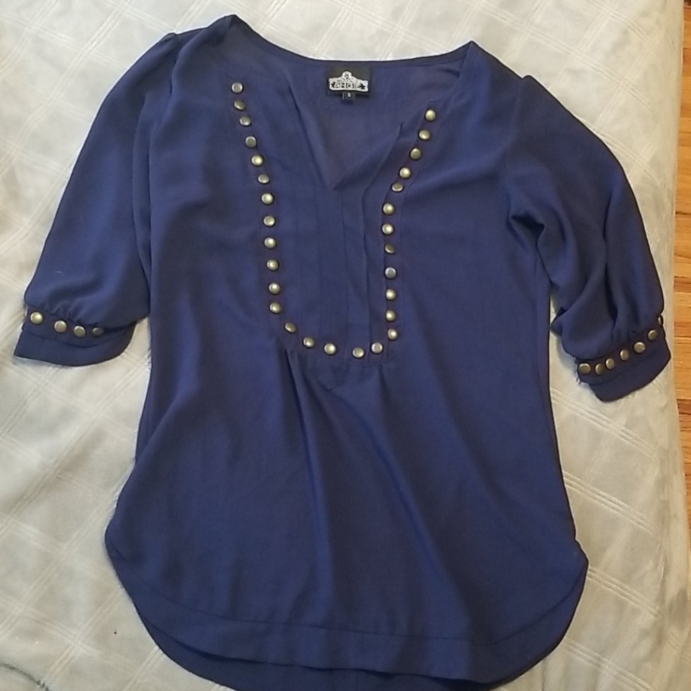 Royal blue sheer tunic